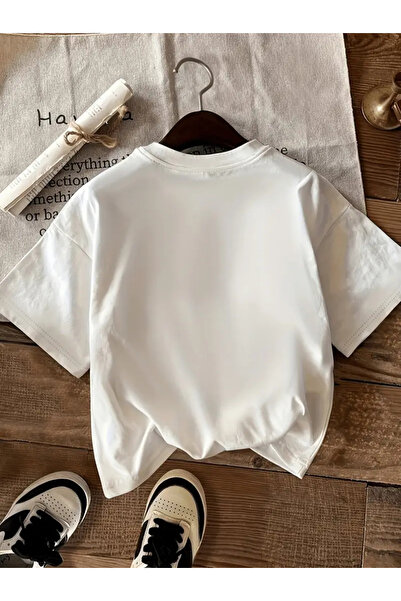 İSMTEXS تي شيرت من القطن الممشط مطبوع عليه قلب وتاج بأكمام قصيرة للجنسين من Z...