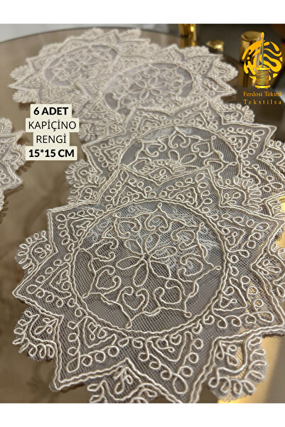 Tekstilsa منديل تقديم، منديل كوكتيل، منديل تقديم للقهوة، مناديل تقديم 6 قطع م...