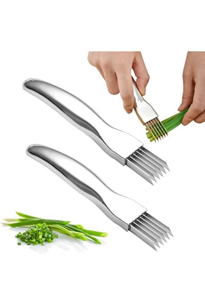 Generic طقم قواطع الخضار من الفولاذ المقاوم للصدأ مكون من قطعتين، أداة مطبخ م...