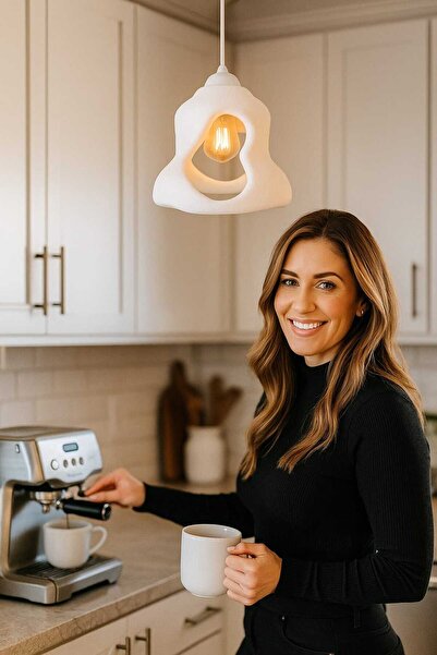 SONİKON LİNE Minimalist Özel Tasarım Tekli Bohem Sarkıt Avize, Rustik Ampul Hediyeli Modern Aydınlatma Avizesi