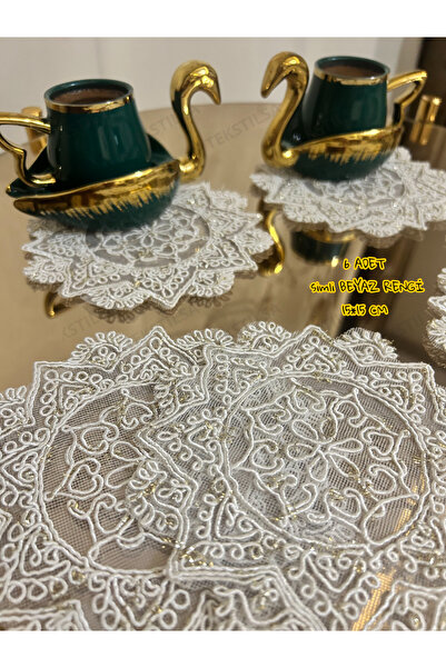 Tekstilsa مناديل تقديم، مناديل كوكتيل، مناديل تقديم للقهوة، قواعد أكواب، 6 قط...