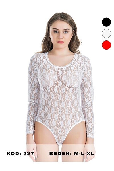 NightLove Dk Crew Neck Lace Snap Fastener Women's Body 327