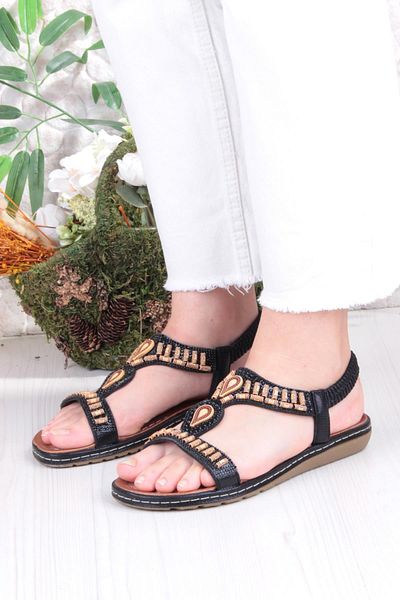 fort Guja 24Y152-17 Anatomical Comfortable Non-Slip Sole Beaded Stone Women's Sandals
