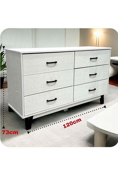Generic Wooden Cabinet or Dresser with 6 Drawers 120×74 cm