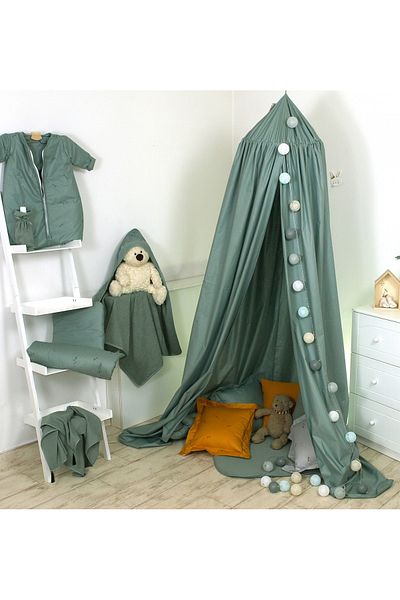 Amy Multifunctional hanging canopy, Cotton, 320x250 cm, Pure Sage Green