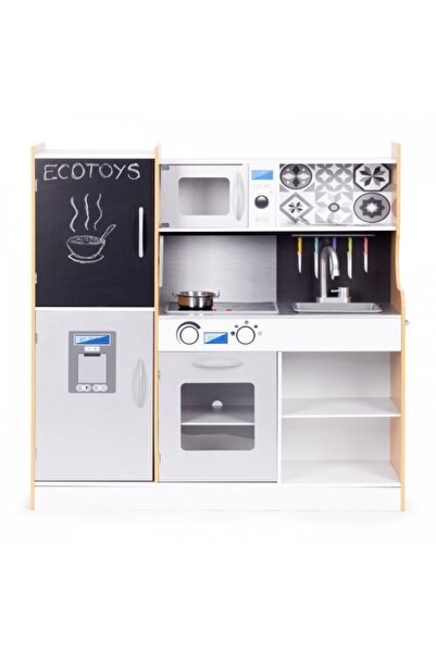 Ecotoys Bucatarie din lemn pentru copii cu accesorii 90.3 x 31 x 90 cm TL053001