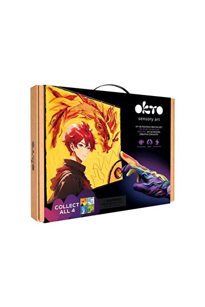 OKTO Set pictura 3D cu argila usoara, 29*29cm - Manga - Fire