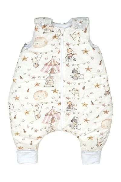 Amy Sac de dormit cu picioare, bumbac 2.5 Tog, Circ Roz, S, 6-24 luni