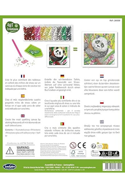 Sentosphere Kreativní sada s diamanty / kamínky - Panda na plátně -