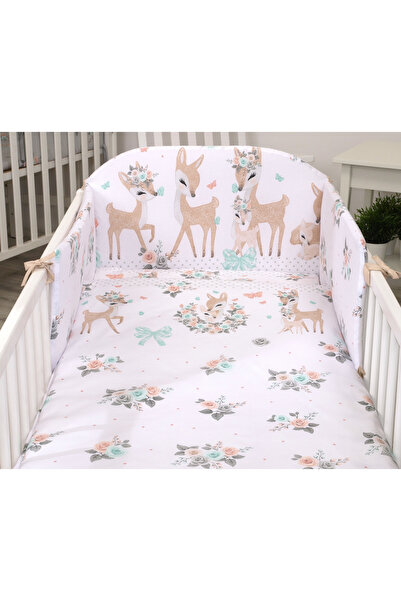 Amy Set lenjerie din bumbac cu protectie laterala pentru pat bebe 120 x 60 cm...