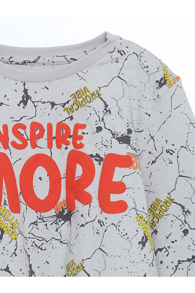 LC Waikiki LCW Kids Gri Bisiklet Yaka Erkek Çocuk Pijama Takımı