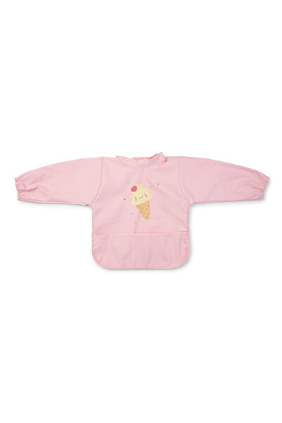 SARO BABY Baveta Impermeabila cu maneci si buzunar, reglabila, "Ice Cream" pink