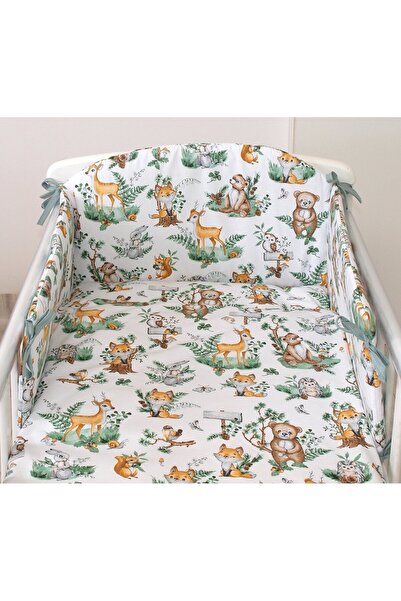Amy Set lenjerie din bumbac cu protectie laterala pentru pat bebe 120 x 60 cm...