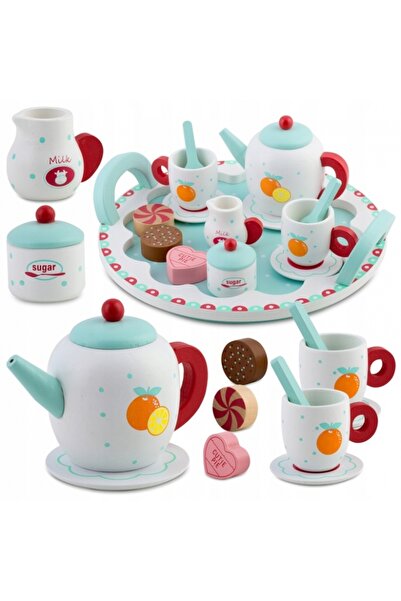 Ricokids Set din lemn pentru servit ceaiul RK-869 - Turcoaz