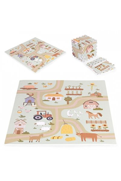 Ecotoys Covoraș de joacă pentru copii 90,5 x 90,5 x 1 cm ECOEVA 019 - Fermă