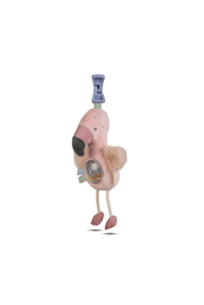 SARO BABY Jucarie zornaitoare din plus, agatatoare, design Jungle Party Flamingo