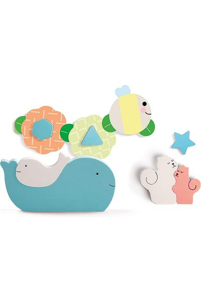 CLEMENTONI 97855 kit Shapes and Animals, Soft Tactile 1 Year Old, Baby Toys, Gift for Kids