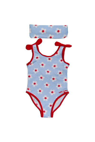 Mitty James Sky Daisy one-piece swimsuit with bandana, Mitty James, 18-24 months