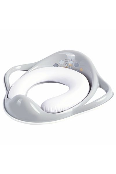 Maltex Baby Children's toilet reducer, non-slip, soft integrated ring and handles, Zebra Grey, Maltex Baby