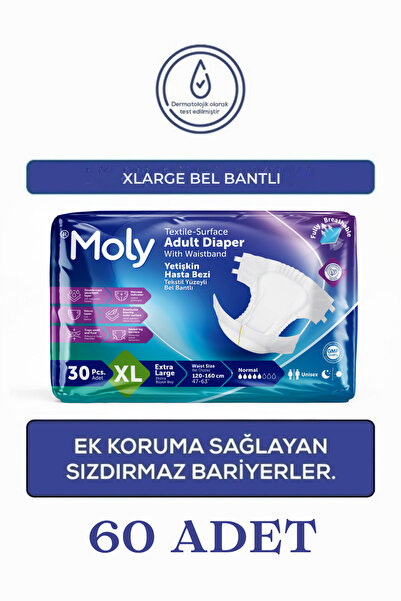 Moly XL BEDEN BELBANTLI HASTA BEZİ 30'LU (2'Lİ PAKET)