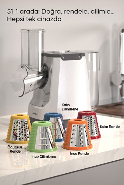 Sinbo Shb-7505 5 in 1 Automatic Chopper-Grater- Slicer Machine