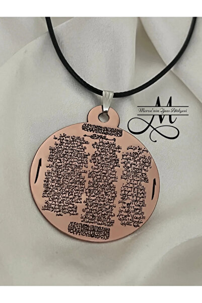 MerveninYaziAtolyesi Vakıa Suresi Yazılı Saf Bakır Kolye