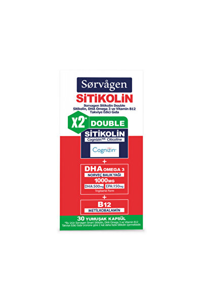 Sorvagen Double Sitikolin (250 MG), Dha Omega 3 Ve B12 (30 KAPSÜL)