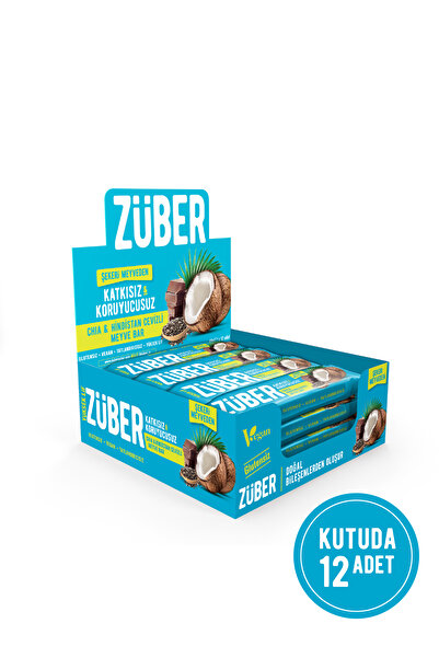 Züber Chia ve Hindistan Cevizli Meyve Bar 40gr X 12 Adet