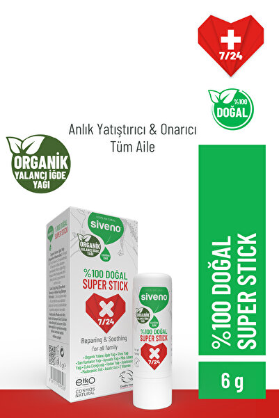 Siveno %100 Doğal Super Stick Anlık Yatıştırıcı Onarıcı Organik Yalancı Iğde Yağlı bitkisel 6 G