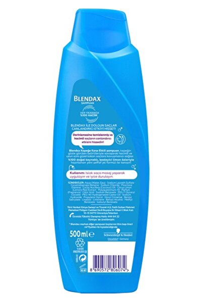 Blendax 500 ml x 2’li Set Sülfatsız Kepeğe Karşı Etkili Ferahlatıcı ve Hacim Veren Şampuan