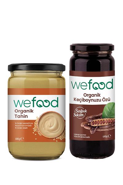 Wefood طحينة عضوية 600 جرام + خلاصة الخروب العضوي 640 جرام