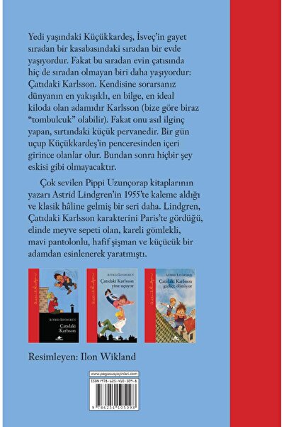 Pegasus Yayınları Çatıdaki Karlsson (Ciltli) - Çatıdaki Karlsson Serisi 1. Kitap | Astrid Lindgren