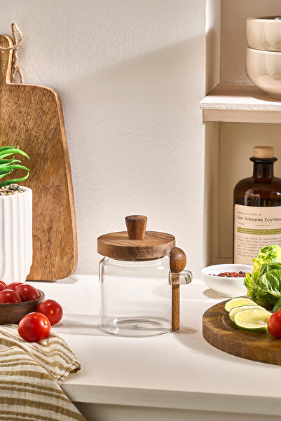 Karaca Mova Akasya Kaşıklı Cam Saklama Kabı 470 ml