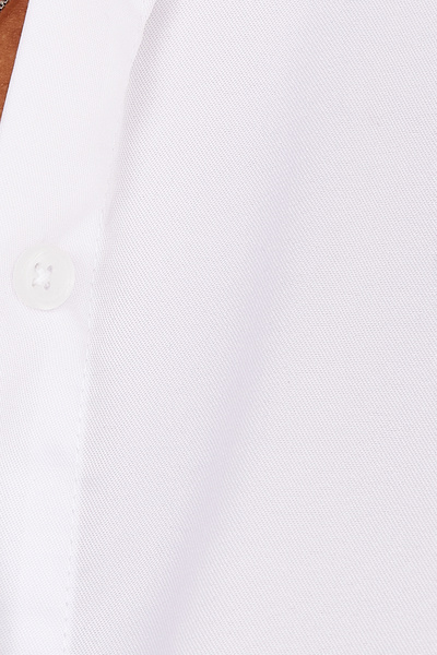 Tudors Kadın Slim Fit Dar Kesim Vucüda Oturan Uzun Kollu Gizli Düğme Detaylı Beyaz Basic Gömlek