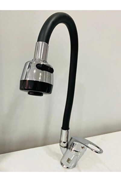 Genel Markalar Oynar Başlıklı Spiralli Siyah Evye Mutfak Batarya