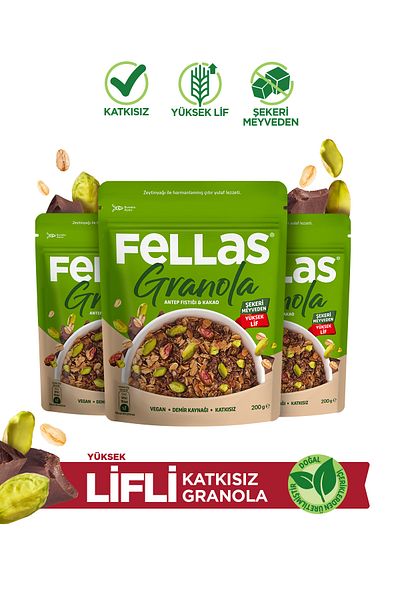 Fellas Granola - Pistachio & Cocoa 200g 3 Pack