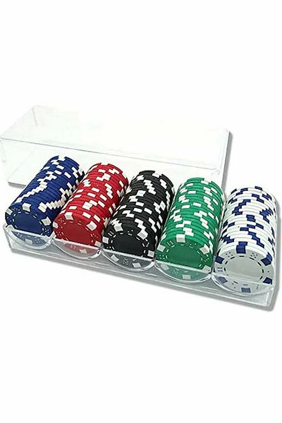Chermik Practical with Storage Bag Poker Coin Gems 100 Poker Chips Professional Aapscpp
