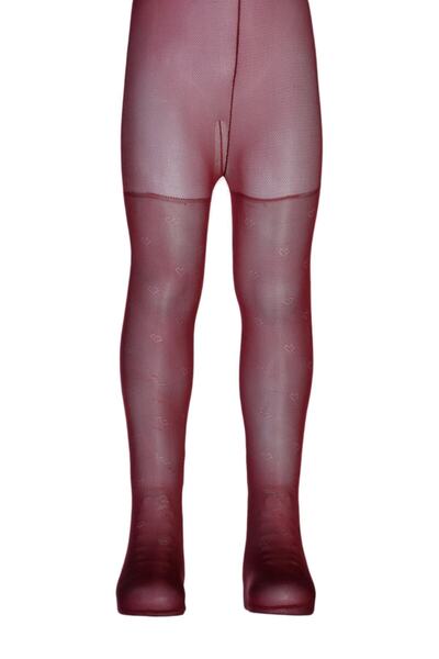 ÇORAPEVİ Gold Little Heart Patterned Baby Pantyhose