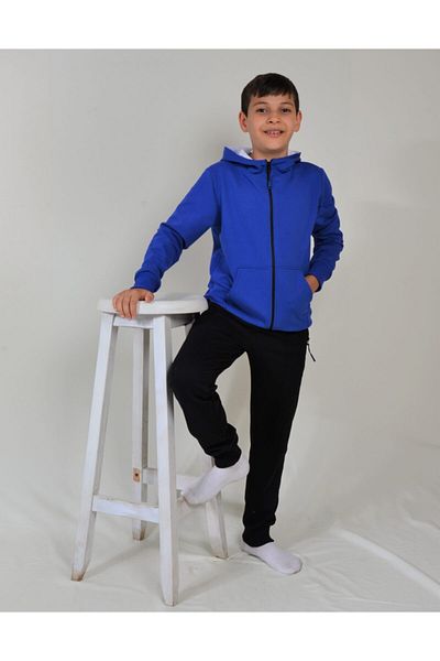 KİDSPİTİRCİK Unisex Παιδικό Μπλε-μαύρο, Σετ αθλητική φόρμα με φερμουάρ 4 εποχών