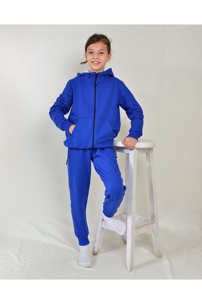 KİDSPİTİRCİK Unisex Παιδική φόρμα μπλε με φερμουάρ 4 εποχών