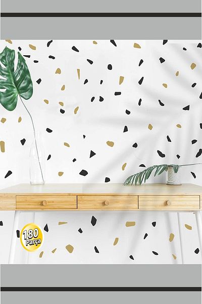 ENGINPRINT 180 Pieces Terrazzo Stone Pattern Wall Sticker Set