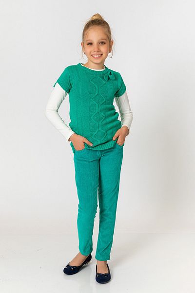 incity Girl's Green Velvet Trousers