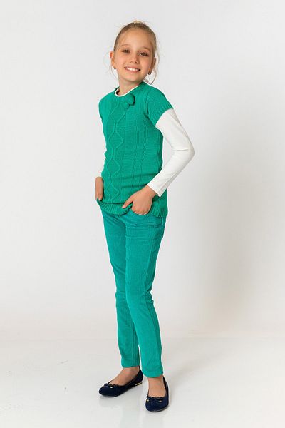 incity Girl's Green Velvet Trousers
