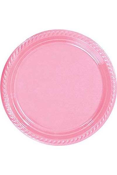 SEM Pink Round Plastic Plate 22 cm 25 Pieces