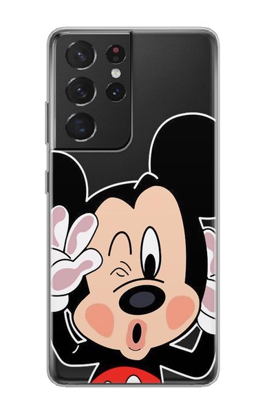 Spoyi Ultra Mickey Design Super Transparent Phone Case Compatible with Samsun...