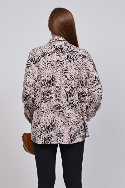 TUSSE Cămașă de damă din viscoză cu model zebră leopard