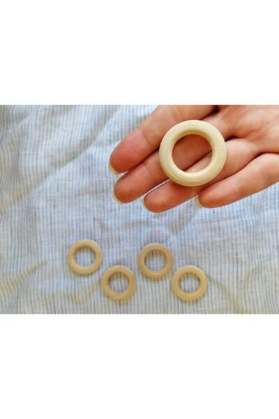 Sihirlihalka Mini Ahşap Halka 50 Adet 3cm emzik Askısı