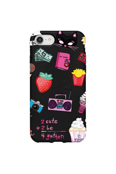 WANNA PROTECT iPhone 7 Premium Colorful Gotten Patterned Silicone Case with V...