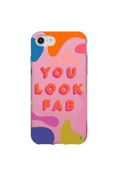 WANNA PROTECT iPhone 7 Colorful You Look Fab Patterned Silicone Case with Vel...