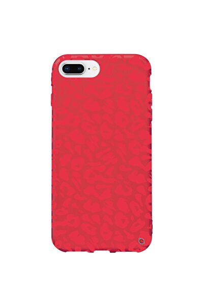 WANNA PROTECT Iphone 8 Plus Içi Kadifeli Renkli Leopar Desenli Silikon Kılıf